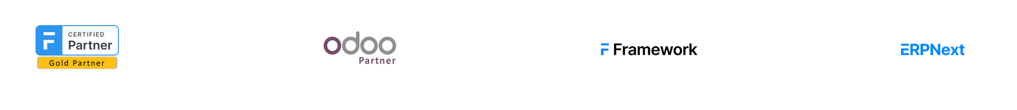 Frappe Certified Gold Partner · Odoo Partner · Frappe Framework · ERPNext