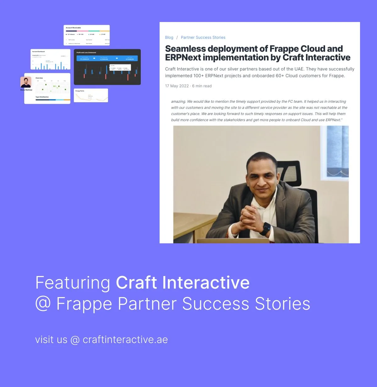 Frappe Partners Dubai | Craft Interactive | Success Story of ERP | Discover inspiring success stories of Craft Interactive’s Frappe partners